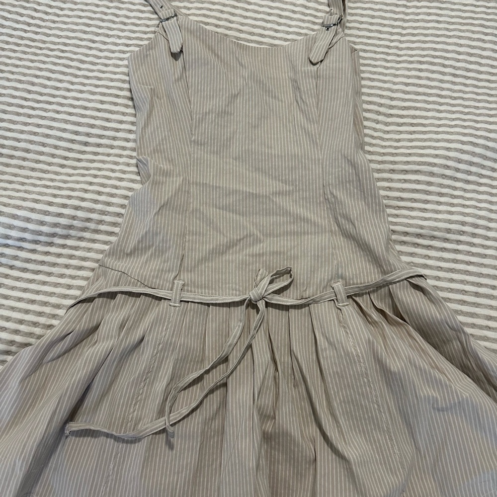 Forever 21 Beige Striped Midi Dress
